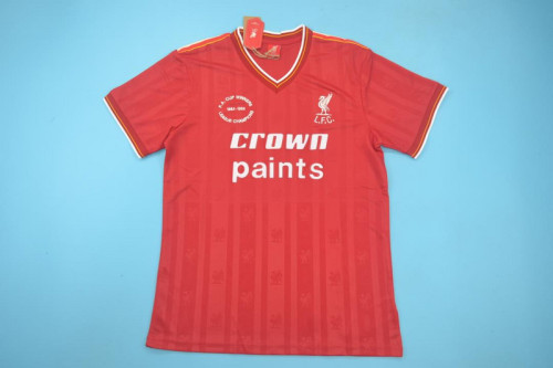 Retro Jersey Liverpool 1985-1986 Double Victory Red Home Soccer Jersey Vintage Football Shirt