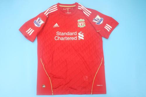 with EPL Patch Retro Jersey 2010-2012 Liverpool Home Soccer Jersey Vintage Football Shirt