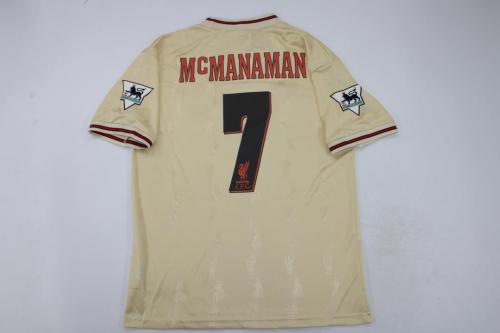 with EPL Patch Retro Jersey 1996-1997 Liverpool McMANAMAN 7 Away Soccer Jersey
