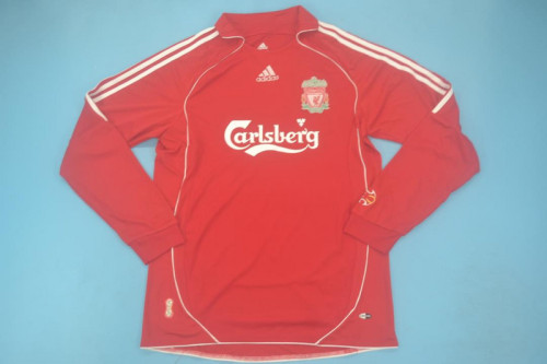 Long Sleeve Retro Jersey 2006-2008 Liverpool Home Soccer Jersey Vintage Football Shirt