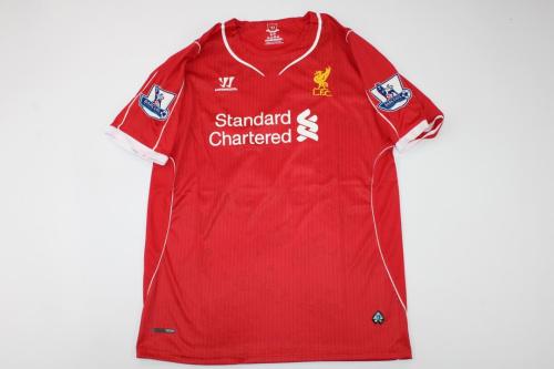 with EPL Patch Retro Jersey 2014-2015 Liverpool Home Soccer Jersey Vintage Football Shirt