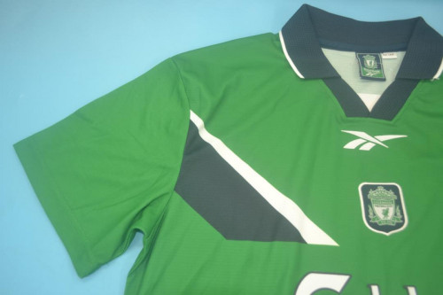 Retro Jersey Liverpool 1999-2000 Away Green Soccer Jersey Vintage Football Shirt