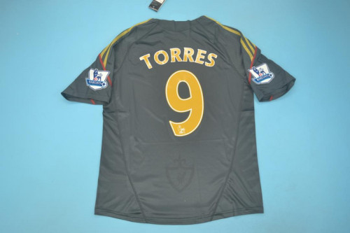 with EPL Patch Retro Jersey 2009-2010 Liverpool Torres 9 Away Black Soccer Jersey
