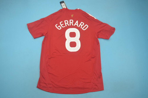 with UCL Patch Retro Jersey 2008-2010 Liverpool GERRARD 8 Home Soccer Jersey Vintage Football Shirt