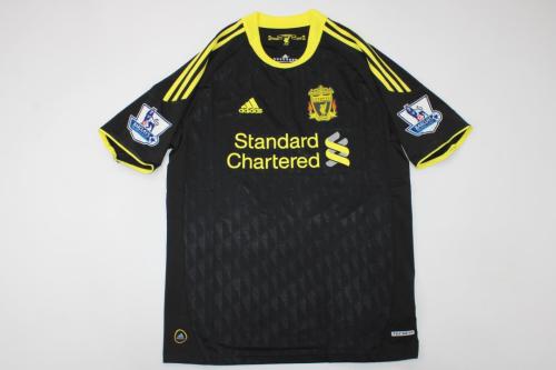 with EPL Patch Retro Jersey 2010-2011 Liverpool 3rd Away Black Soccer Jersey Vintage Football Shirt
