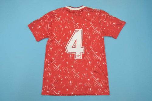 Retro Jersey 1989-1990 Liverpool 4 Home Soccer Jersey Vintage Football Shirt