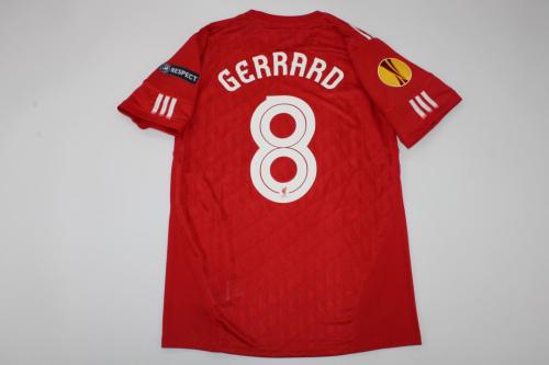 with Europa League Patch Retro Jersey 2010-2012 Liverpool GERRARD 8 Home Soccer Jersey Vintage Football Shirt