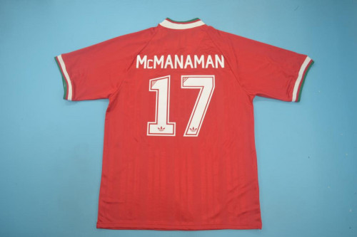 Retro Jersey 1993-1995 Liverpool McMANAMAN 17 Home Soccer Jersey Vintage Football Shirt
