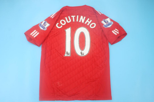 with EPL Patch Retro Jersey 2010-2012 Liverpool COUTINHO 10 Home Soccer Jersey Vintage Football Shirt