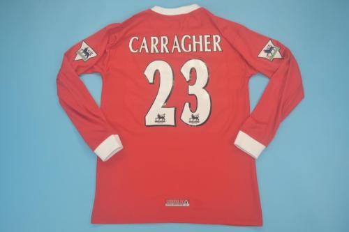 with EPL Patch Long Sleeve Retro Jersey 1998-2000 Liverpool CARRAGHER 23 Home Soccer Jersey Vintage Football Shirt