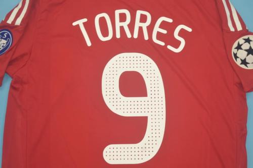 with UCL Patch Retro Jersey 2008-2010 Liverpool TORRES 9 Home Soccer Jersey Vintage Football Shirt