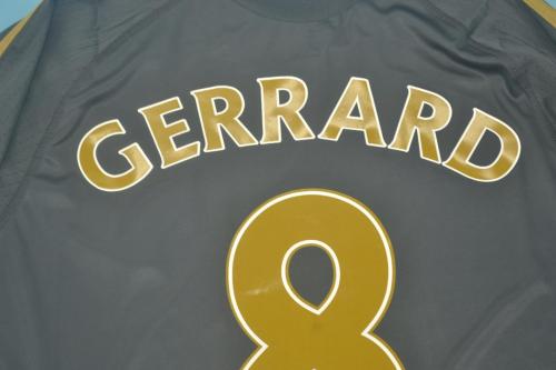 with EPL Patch Retro Jersey 2009-2010 Liverpool Gerrard 8 Away Black Soccer Jersey