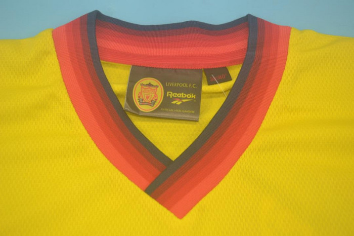 Retro Jersey 1997-1998 Liverpool Away Yellow Soccer Jersey Vintage Football Shirt