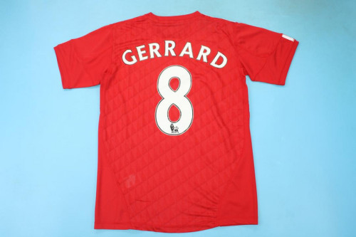 with EPL Patch Retro Jersey 2010-2012 Liverpool GERRARD 8 Home Soccer Jersey Vintage Football Shirt