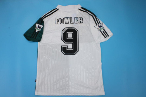 with EPL Patch Retro Jersey 1993-1995 Liverpool  FOWLER 9 Away White Soccer Jersey Vintage Football Shirt