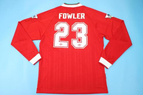 with EPL Patch Retro Jersey 1993-1995 Liverpool FOWLER 23 Home Soccer Jersey Vintage Football Shirt