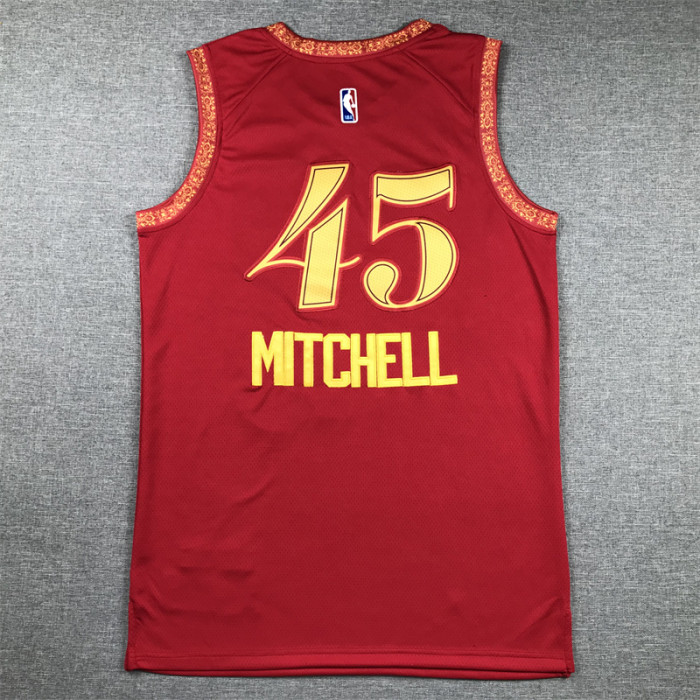 2024 City Edition Utah Jazz 45 MITCHELL Red NBA Jersey Basketball Shirt