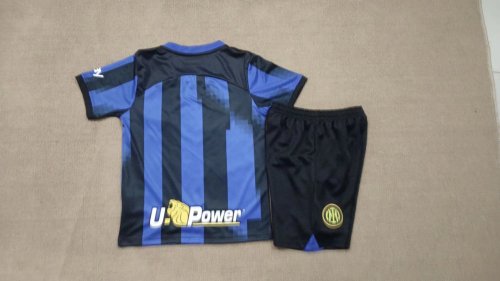 with Coppa Italia Patch Youth Uniform Kids Kit 2023-2024 Inter Milan Transformers Shirt Soccer Jersey Shorts
