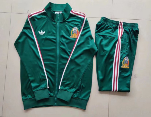 Retro Model 2023-2024 Mexico Green Soccer Training Jacket and Pants
