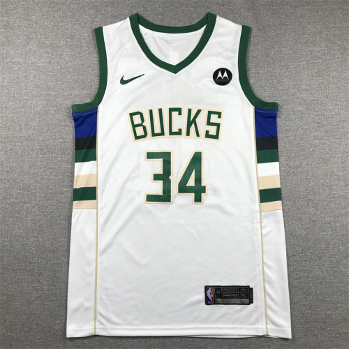 Milwaukee Bucks 34 ANTETOKOUNMPO White NBA Shirt Basketball Jersey