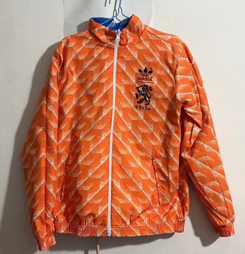 2023-2024 Netherlands Orange/Blue Reversible Soccer Jacket Football Jacket
