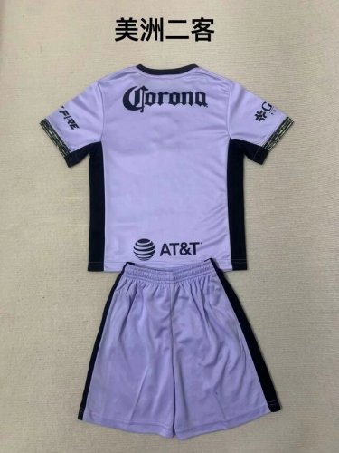 Adult Uniform 2023-2024 Club America Aguilas Third Away Purple Soccer Jersey Shorts