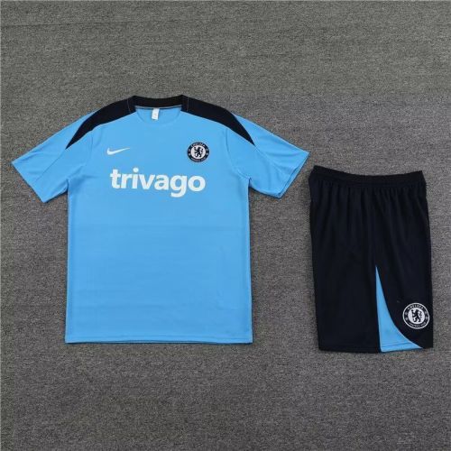 Adult Uniform 2023-2024 Chelsea Blue Soccer Training Jersey and Shorts Football Kits