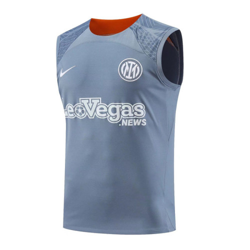 2023-2024 Inter Milan Grey Soccer Training Vest Football Shirt