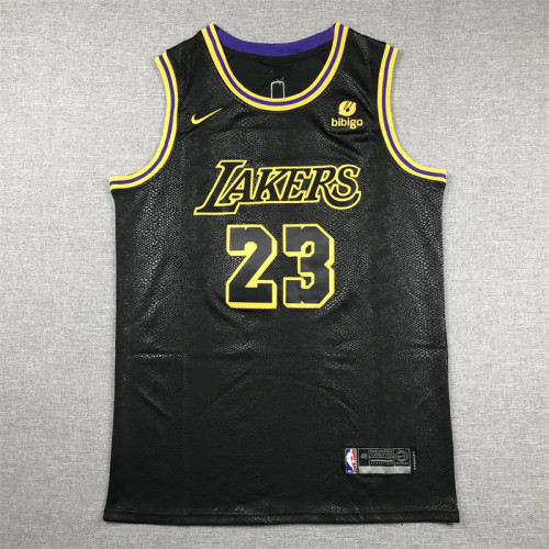 Los Angeles Lakers 23 James Black/Yellow NBA Jersey Basketball Shirt