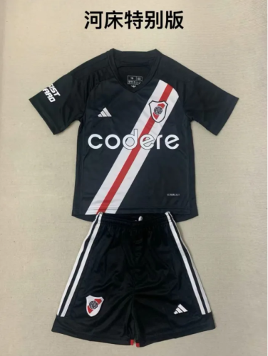 Adult Uniform 2023-2024 River Plate Special Edition Black Soccer Jersey Shorts