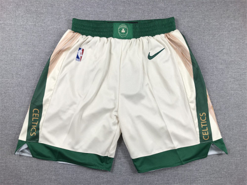 2024 Boston Celtics NBA Shorts Off-white Basketball Shorts