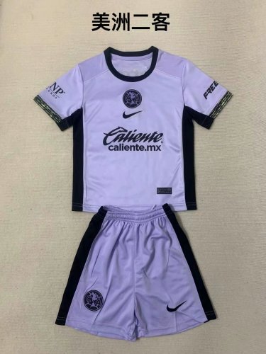 Adult Uniform 2023-2024 Club America Aguilas Third Away Purple Soccer Jersey Shorts