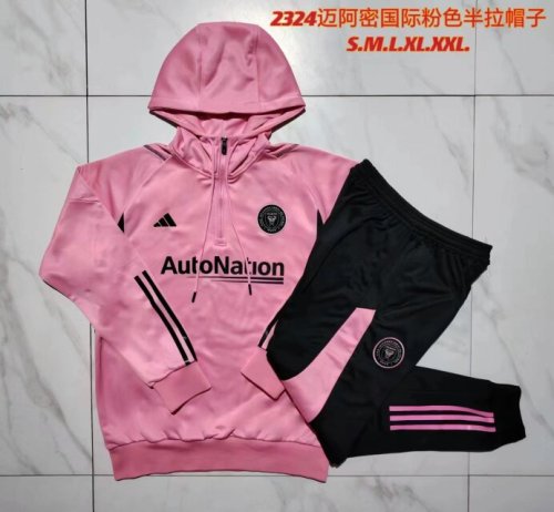 2023-2024 Inter Miami Pink Soccer Training Hoodie and Pants Football Kit