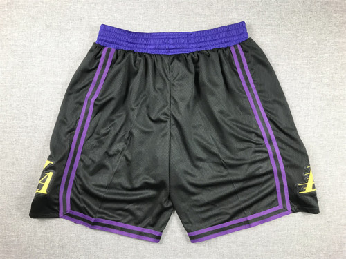 2024 City Edition Los Angeles Lakers NBA Shorts Black Basketball Shorts