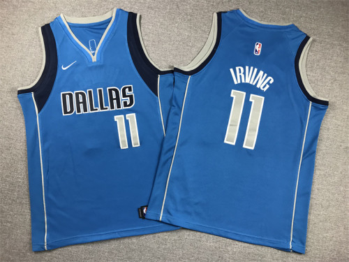 Youth Dallas Mavericks 11 IRVING Blue NBA Jersey Child Basketball Shirt