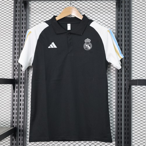 2023-2024 Real Madrid Black/White Soccer Polo Football Polo