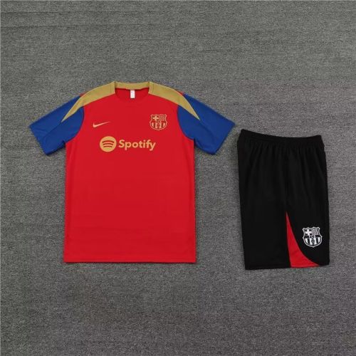 Adult Uniform 2023-2024 Barcelona Red Soccer Training Jersey and Shorts Football Kits
