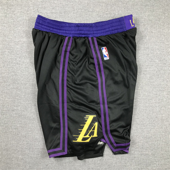 2024 City Edition Los Angeles Lakers NBA Shorts Black Basketball Shorts