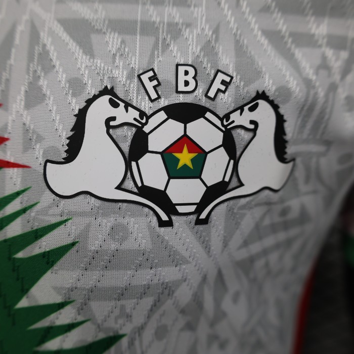 with Africa Cup Patch Player Version 2024 Burkina Faso Away White Soccer Jersey