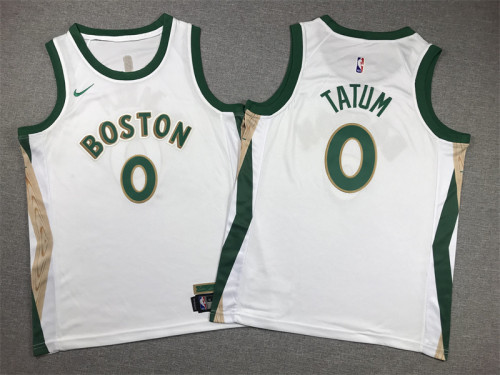 Youth Kids 2024 City Edition Basketball Shirt Boston Celtics 0 TATUM White NBA Jersey