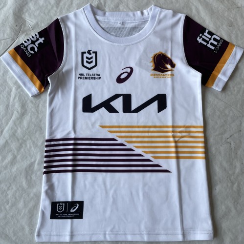 Youth 2024 Brisbane Broncos White Rugby Jersey