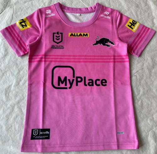 Youth 2024 Child Leopard Pink Rugby Jersey