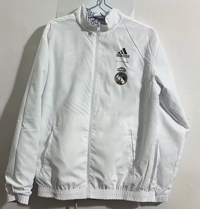2023-2024 Real Madrid Black/White Reversible Soccer Jacket Football Jacket