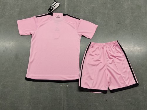 Youth Uniform Kids Kit 2024-2025 Inter Miami Home Soccer Jersey Shorts