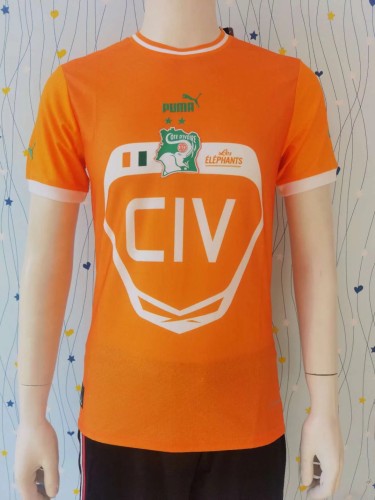 Player Version Ivory Coast Football Shirt 2023-2024 Côte d'Ivoire Orange Soccer Jersey