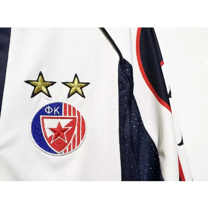 Long Sleeve Retro Crvena zvezda Football Shirt 1999-2001 Vintage Red Star Belgrade Away White Soccer Jersey