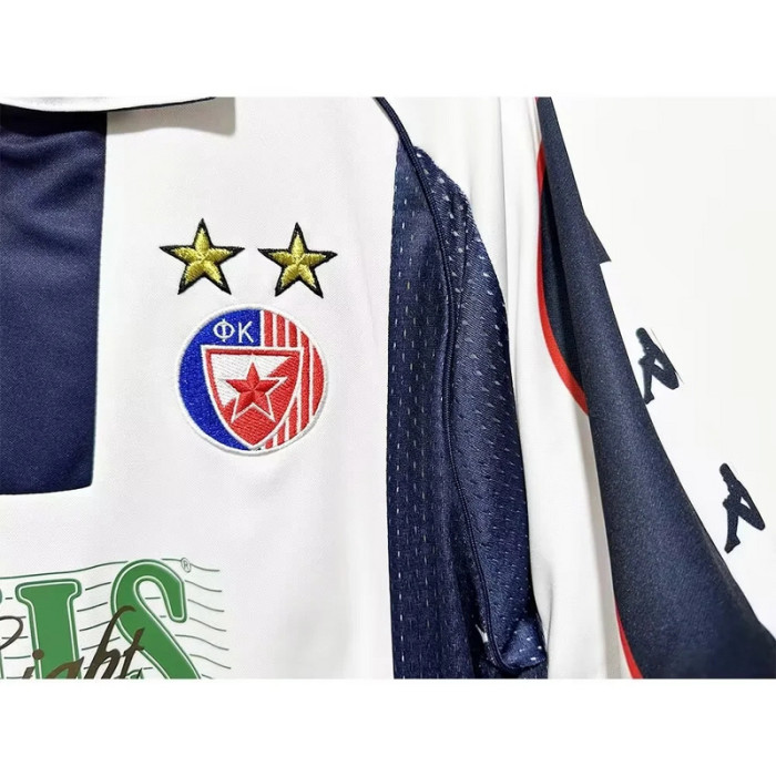 Retro Crvena zvezda Football Shirt 1999-2001 Vintage Red Star Belgrade Away White Soccer Jersey