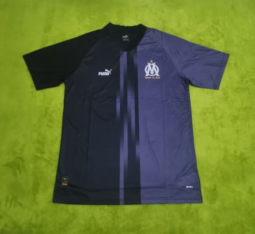 Fan Version 2023-2024 Olympique de Marseille Black/Dark Blue Soccer Training Jersey