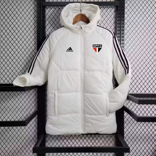 2023-2024 Sao Paulo White Cotton Jacket Soccer Coat