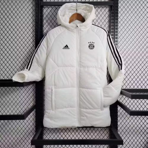 2023-2024 Bayern Munich White Cotton Jacket Soccer Coat